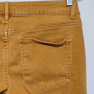 Maurices Mid Rise Skinny Jeans Size Medium Long Mustard Yellow Stretch Pants